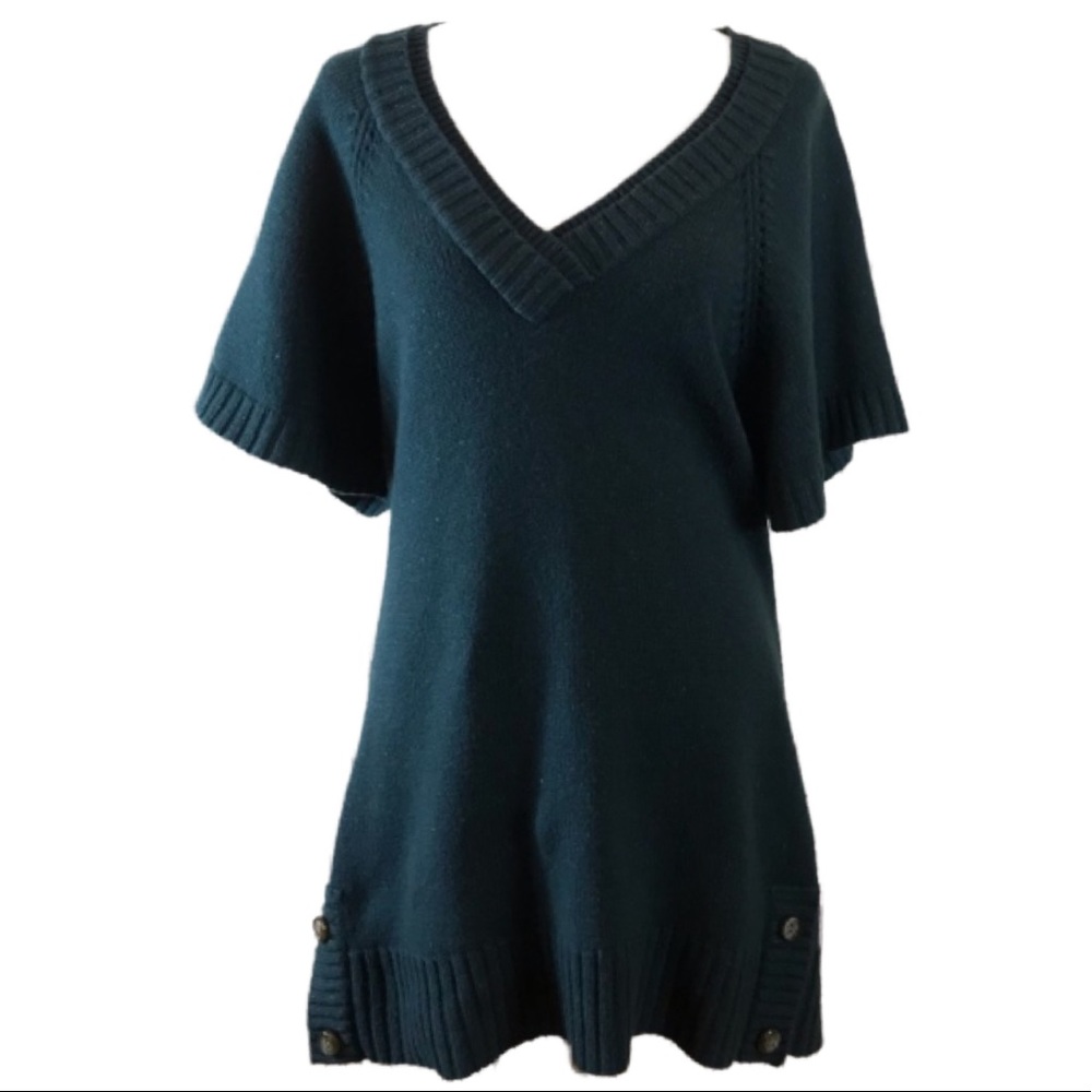 Design History Deep V Neck Tunic Sweater Dress